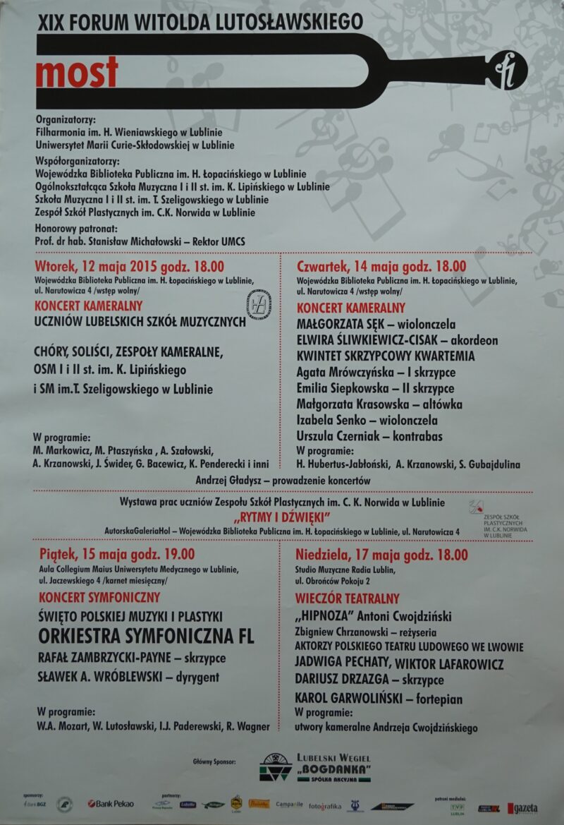12.05.2015 XIX Forum Witolda Lutosławskiego – Koncert kameralny