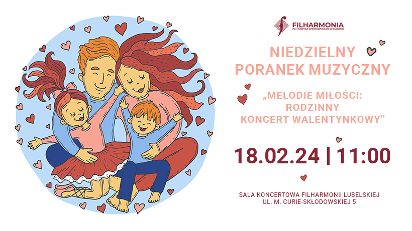 Zdjęcie reklamujące koncert: Niedzielny Poranek Muzyczny. „Melodie miłości: rodzinny koncert walentynkowy”